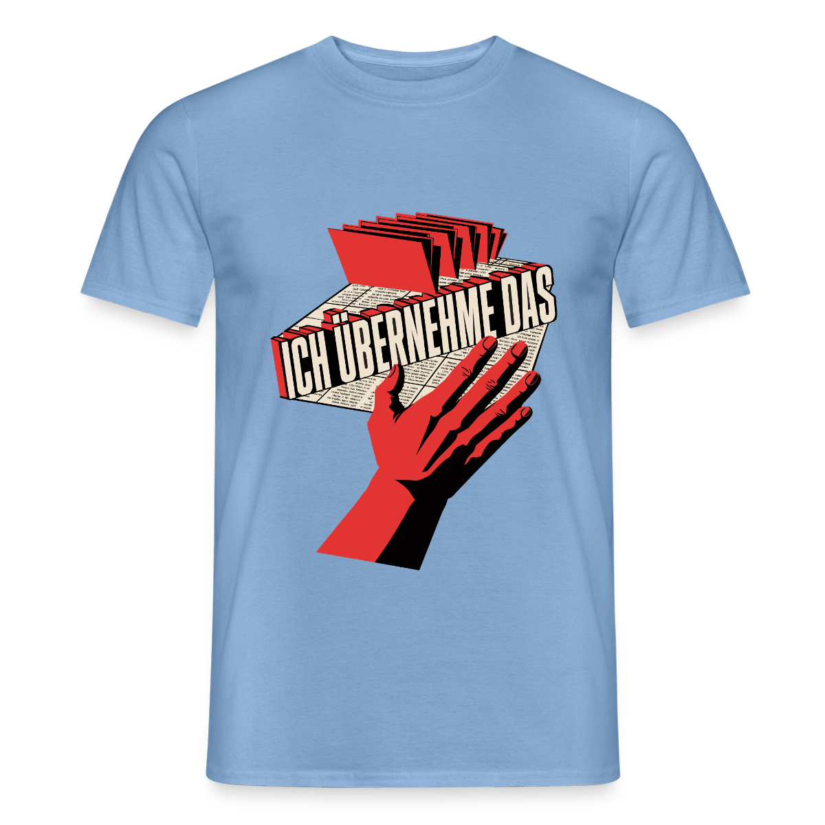 Ich übernehme das. Konstruktivismus-Motiv Motiv-T-Shirt für Männer, Farbe Carolina Blue