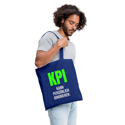 "KPI kann persönlich ignorieren." Stoffbeutel, Farbe Royalblau