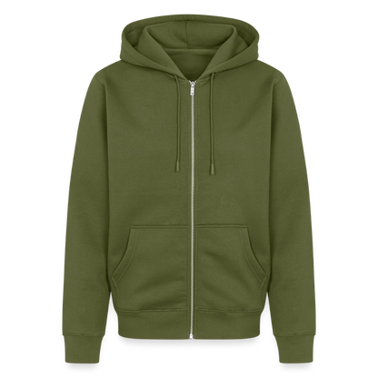 Männer Premium Kapuzenjacke - personalisierbare Vorder- und Rückseite - Khaki