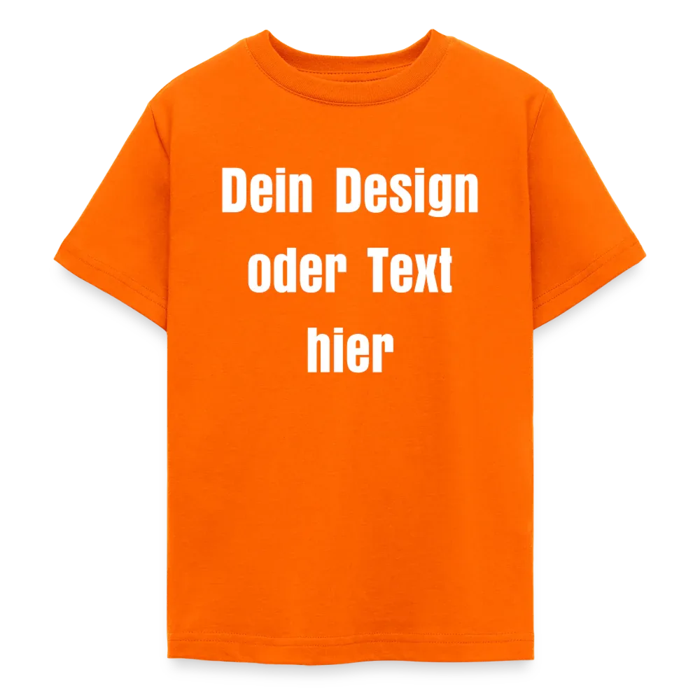 Teenager T-Shirt - personalisierbare Vorder- und Rückseite - Orange