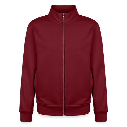 Pullover mit Zip-Kragen für Sie und Ihn (Unisex) - personalisierbare Vorder- und Rückseite - Burgunderrot