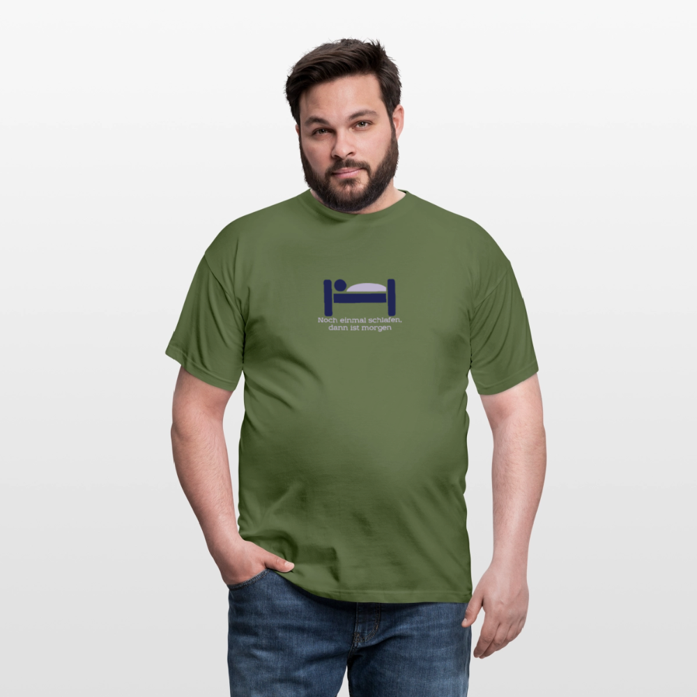 "Schlafen" Motiv-T-Shirt für Männer - Militärgrün