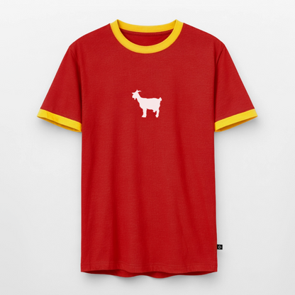 Männer T-Shirt "GOAT" - Rot/Gelb 