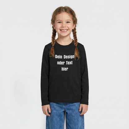 Teenager Premium Langarmshirt - personalisierbare Vorder- und Rückseite - Schwarz