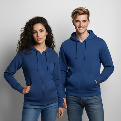 Unisex Kapuzenjacke - personalisierbare Vorder- und Rückseite - Royalblau