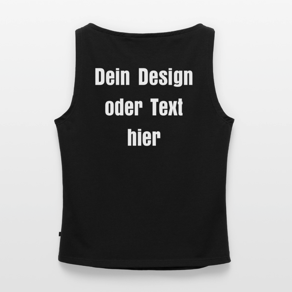 Frauen Tank Top mit U-Boot-Ausschnitt - personalisierbar - Schwarz