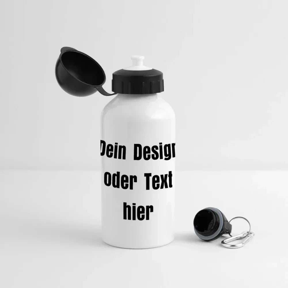 Trinkflasche mit versch. Aufsätzen 500 ml - personalisierbar - Weiß