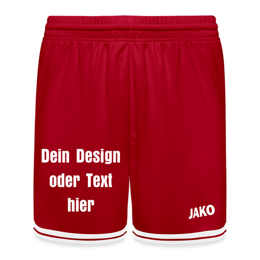 JAKO Kinder Basketball Short Center 2.0 - personalisierbar - Rot/Weiß