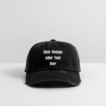 Low Profile Destroyed Cap - personalisierbar - Schwarz