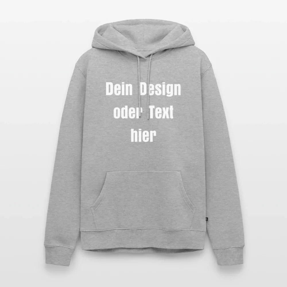 Männer Premium Hoodie - personalisierbare Vorder- und Rückseite - Grau meliert