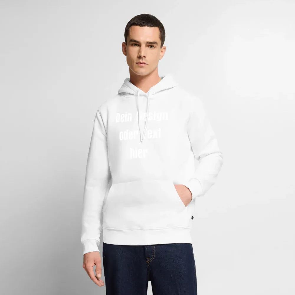 Männer Premium Hoodie - personalisierbare Vorder- und Rückseite - Weiß