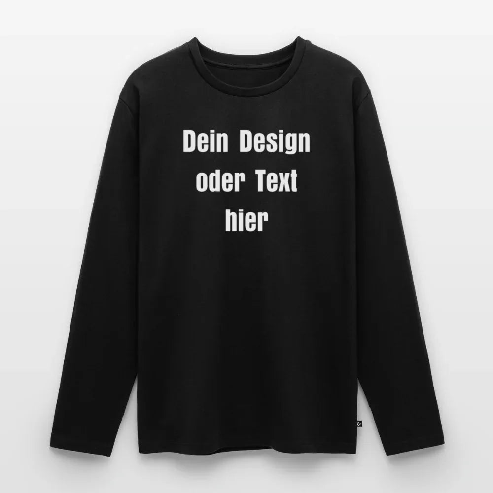 Männer Premium Bio Langarmshirt - personalisierbare Vorder- und Rückseite - Schwarz