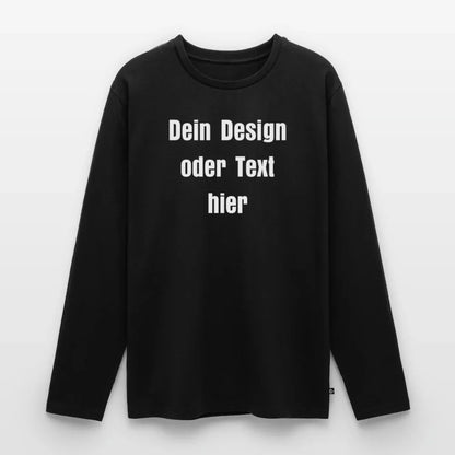 Männer Premium Bio Langarmshirt - personalisierbare Vorder- und Rückseite - Schwarz