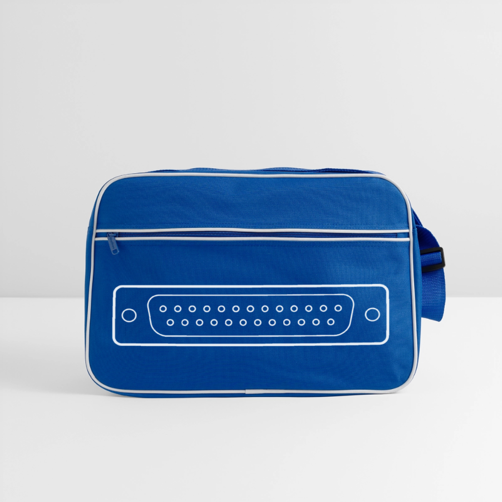 DB-25 LPT1 Retro Tasche - Blau/Weiß