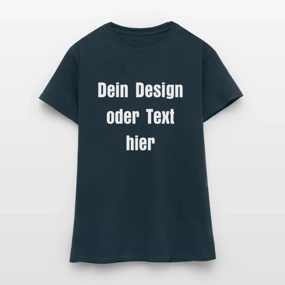 Frauen T-Shirt - personalisierbare Vorder- und Rückseite - Navy