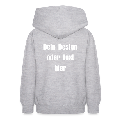 Teenager Hoodie - personalisierbare Vorder- und Rückseite - Hellgrau meliert