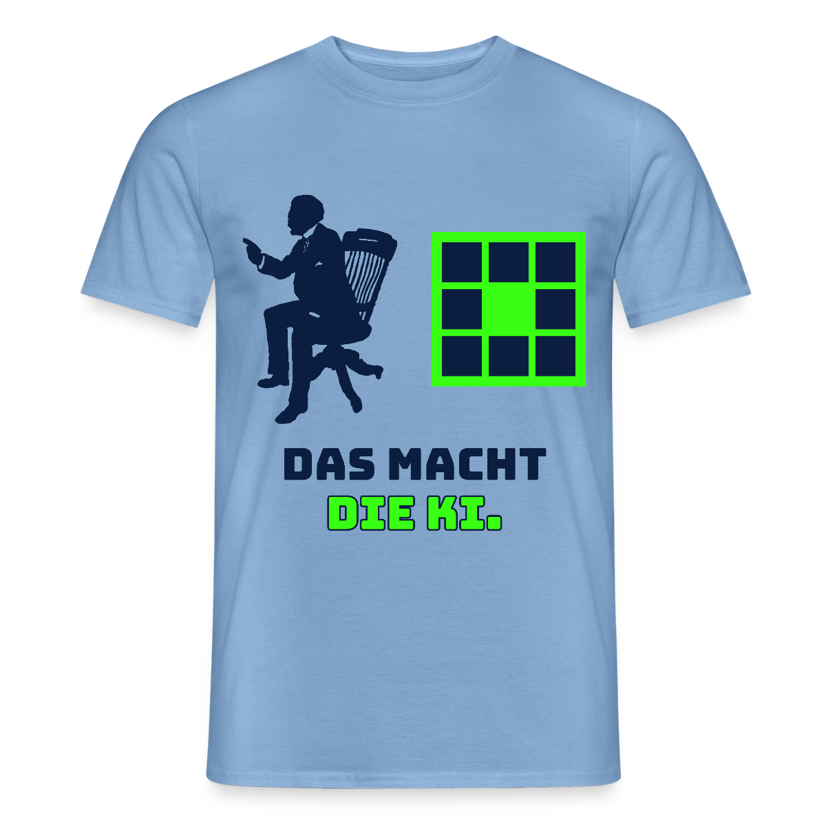 Das macht die KI. Motiv-T-Shirt für Männer, Farbe Carolina Blue