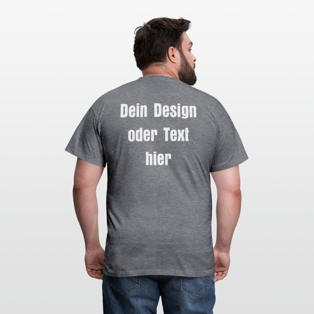 Männer T-Shirt - personalisierbare Vorder- und Rückseite - Graphit meliert