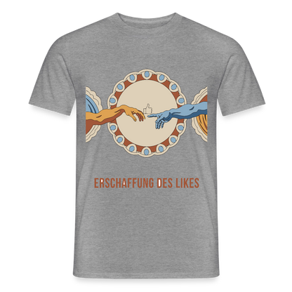 Erschaffung des Likes. Fresko-Motiv Motiv-T-Shirt für Männer, Farbe Graphit meliert