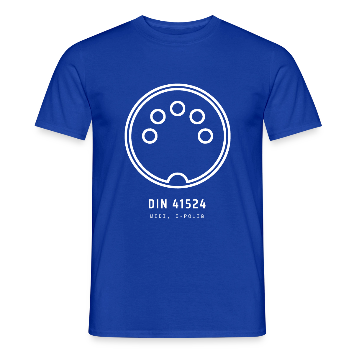 "DIN 41524, MIDI 5-polig" Motiv-T-Shirt für Männer, Farbe Dunkelblau