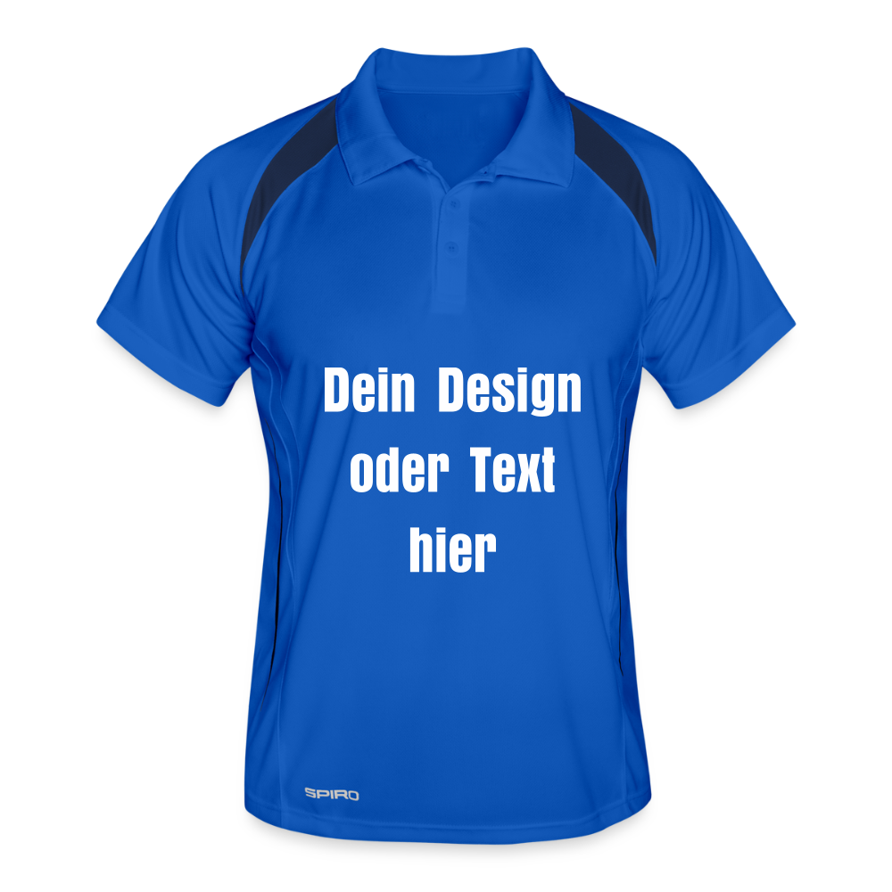 Männer Polo atmungsaktiv - personalisierbar - Königsblau/Navy