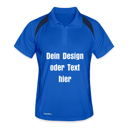 Männer Polo atmungsaktiv - personalisierbar - Königsblau/Navy