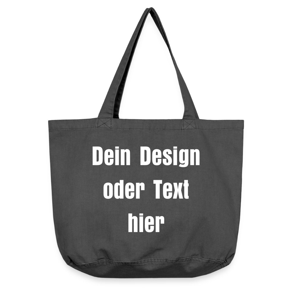 Vintage-Washed Shopper / Einkaufstasche im Vintage Stil - personalisierbar - Vintage Schwarz