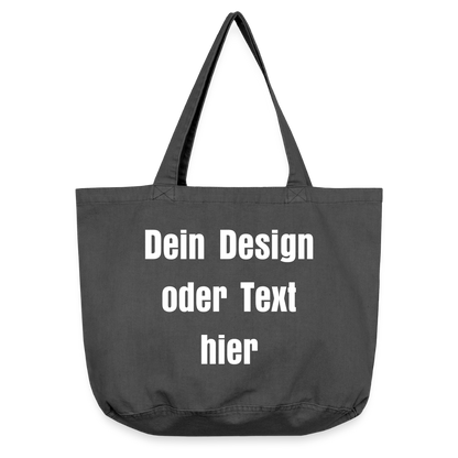 Vintage-Washed Shopper / Einkaufstasche im Vintage Stil - personalisierbar - Vintage Schwarz