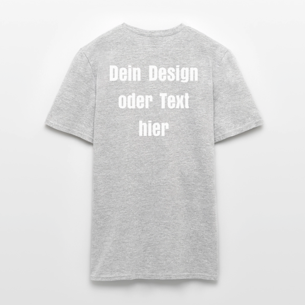 Männer T-Shirt - personalisierbare Vorder- und Rückseite - Grau meliert