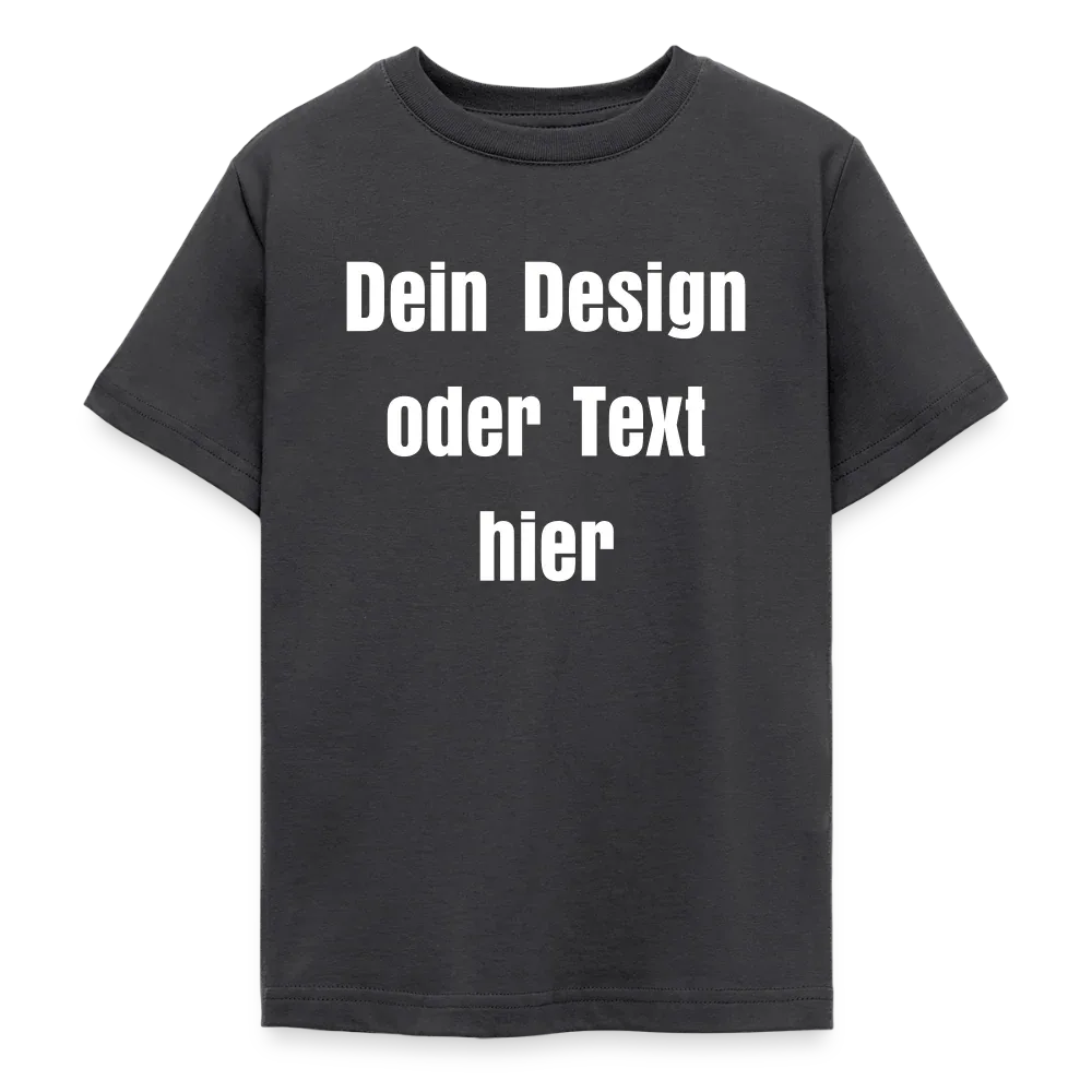 Teenager T-Shirt - personalisierbare Vorder- und Rückseite - Dunkelgrau