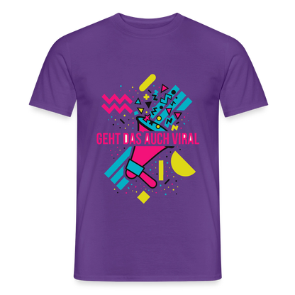 Geht das auch viral? Memphis-Motiv Motiv-T-Shirt für Männer, Farbe Lila