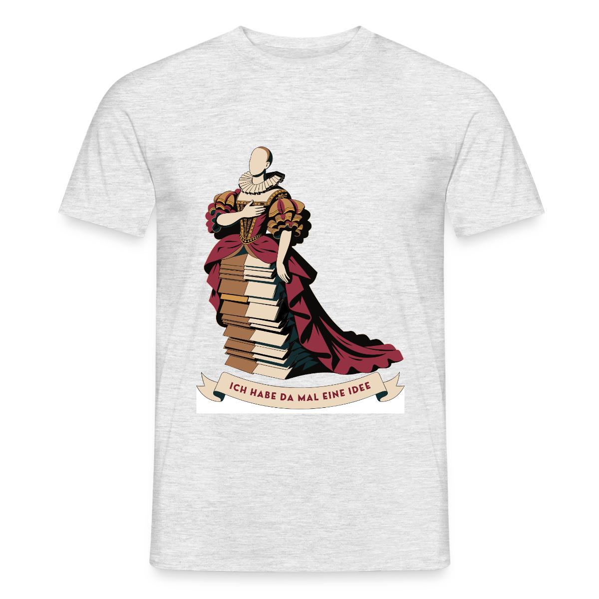 "Ich habe da mal eine Idee. Barock-Motiv" Motiv-T-Shirt für Männer, Farbe Grau meliert