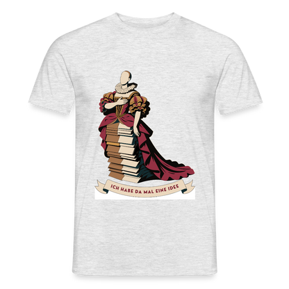 "Ich habe da mal eine Idee. Barock-Motiv" Motiv-T-Shirt für Männer, Farbe Grau meliert