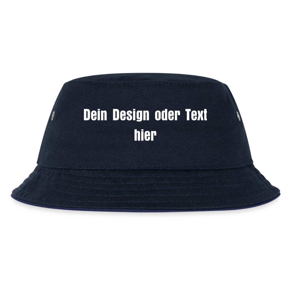 Kinder Bucket Hat - personalisierbar - navy/navy