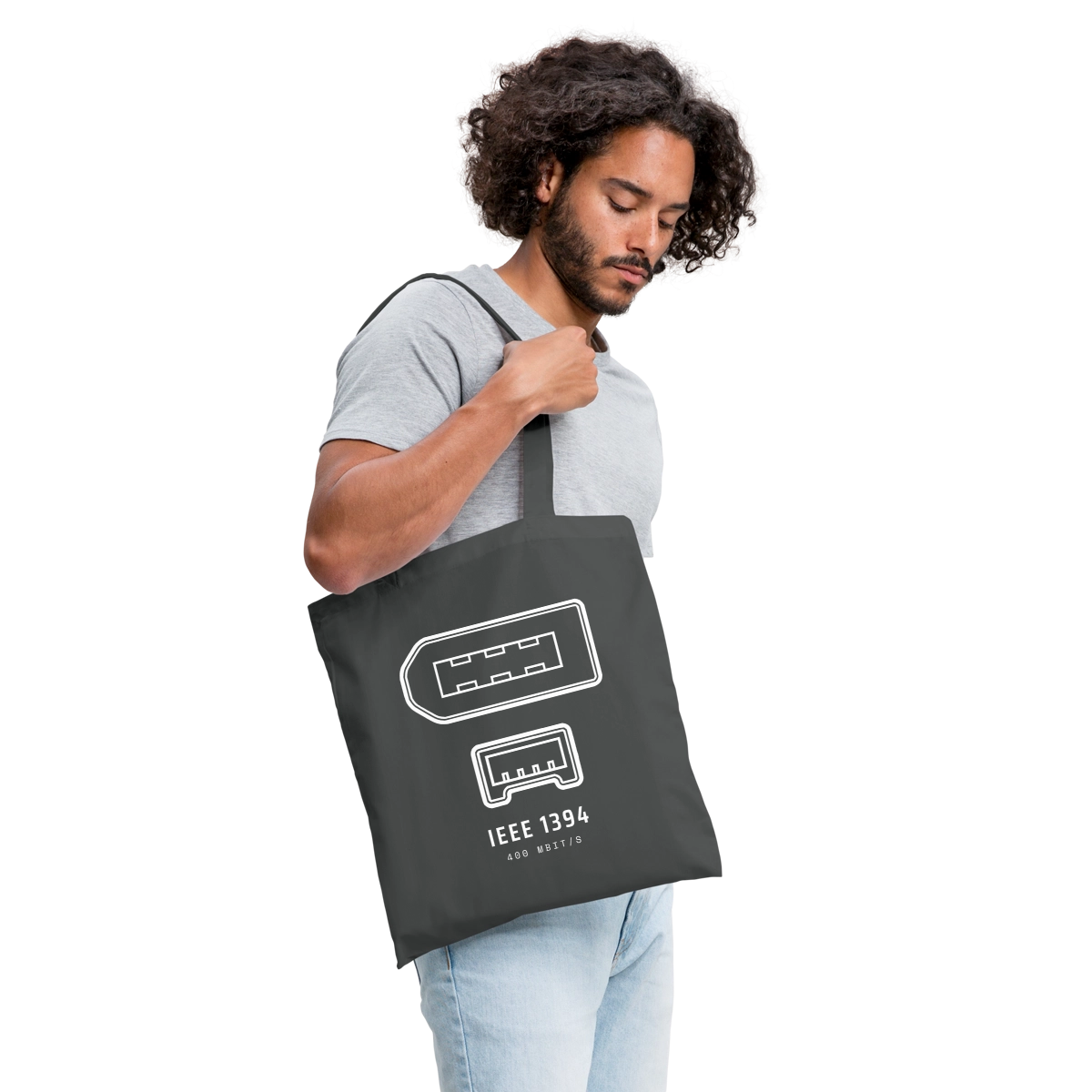 "IEEE 1394, 400 Mbit/s" Stoffbeutel, Farbe Graphite