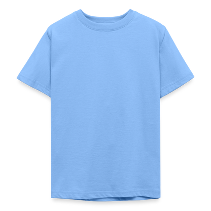 Teenager T-Shirt - personalisierbare Vorder- und Rückseite - Himmelblau
