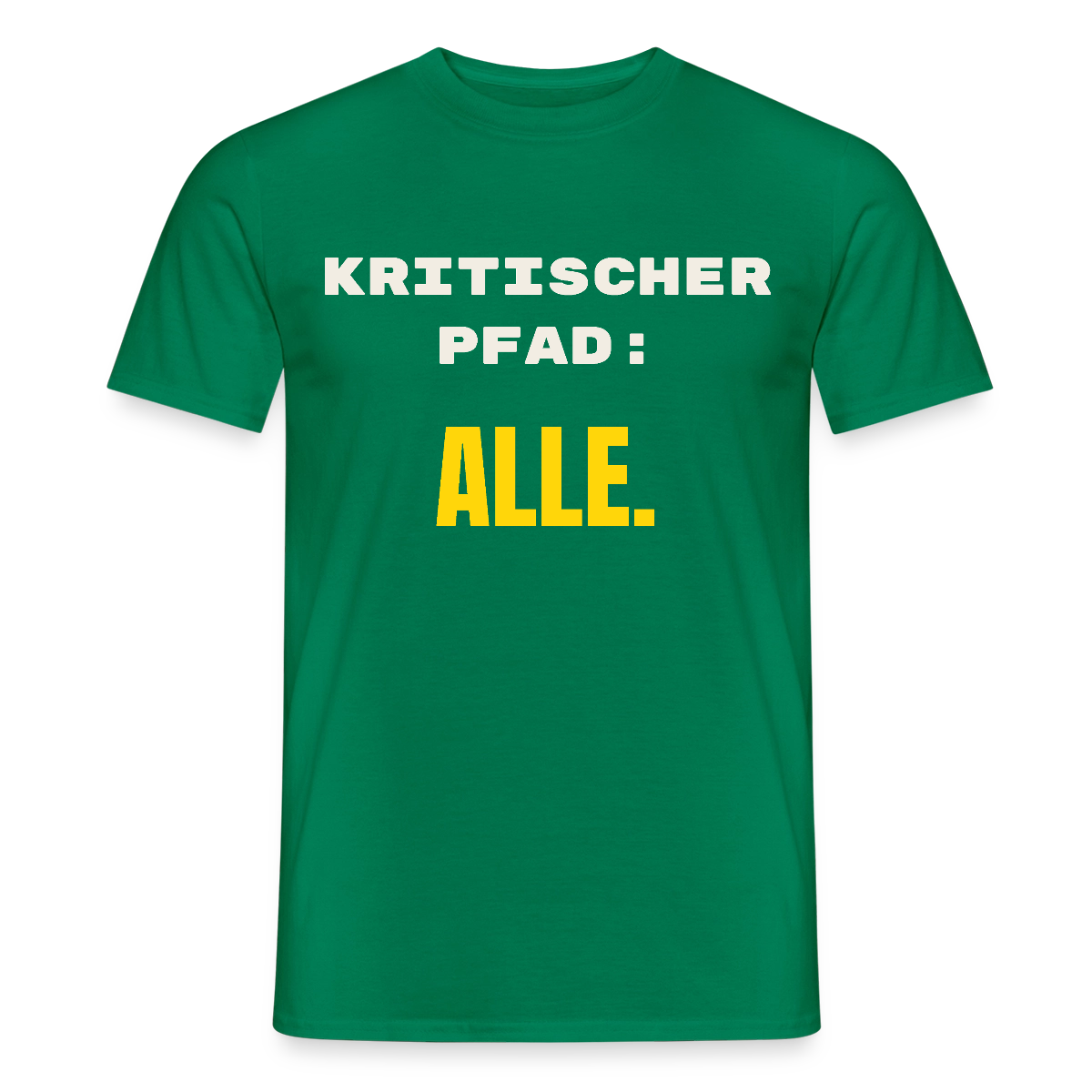 Kritischer Pfad: alle. Motiv-T-Shirt für Männer, Farbe Kelly Green