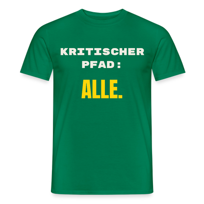 Kritischer Pfad: alle. Motiv-T-Shirt für Männer, Farbe Kelly Green