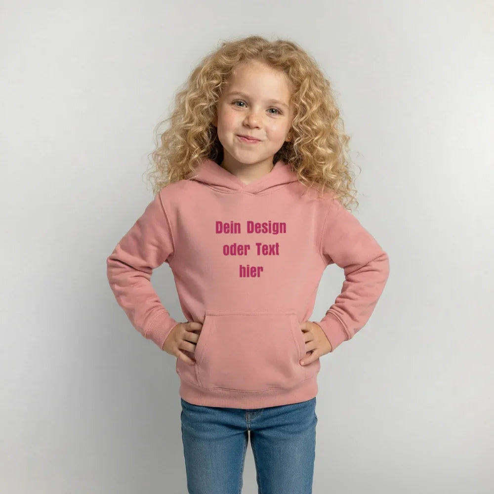 Kinder Hoodie - personalisierbare Vorder- und Rückseite - Altrosa