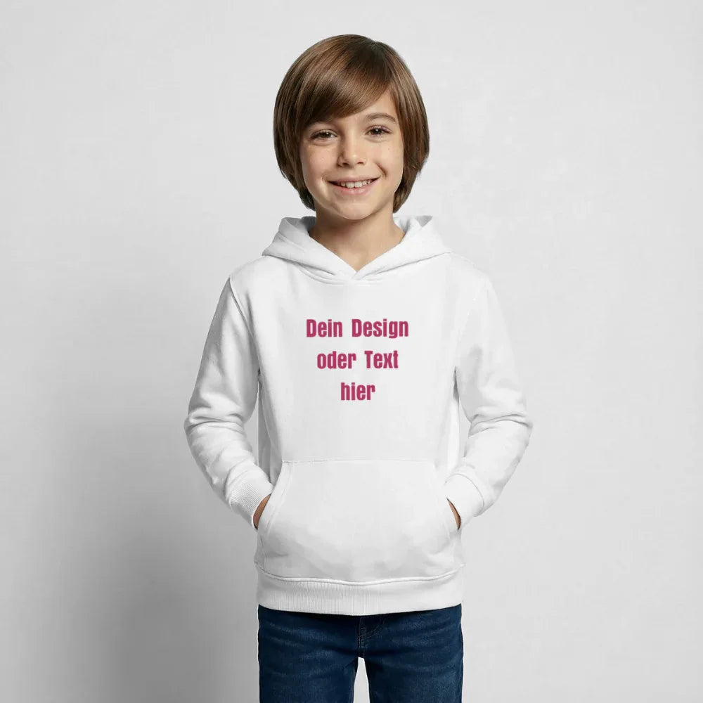 Kinder Hoodie - personalisierbare Vorder- und Rückseite - Weiß