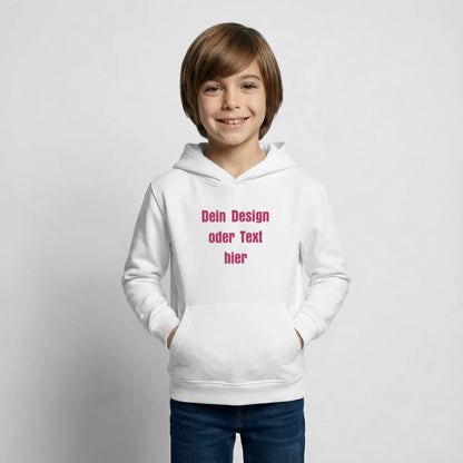 Kinder Hoodie - personalisierbare Vorder- und Rückseite - Weiß