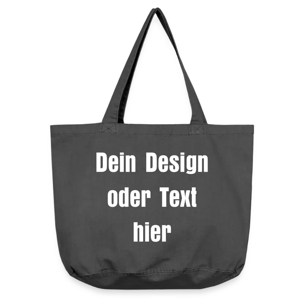 Vintage-Washed Shopper / Einkaufstasche im Vintage Stil - personalisierbar - Vintage Schwarz