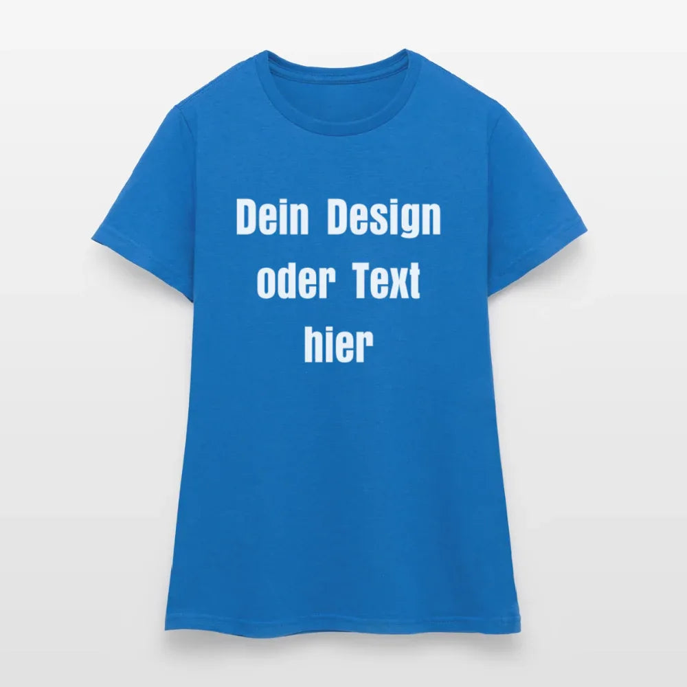 Frauen T-Shirt - personalisierbare Vorder- und Rückseite - Royalblau