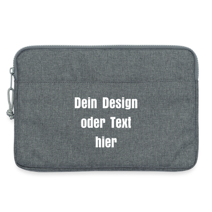 Laptoptasche passend für bis zu 13 Zoll Laptopgröße - personalisierbar - Grau meliert