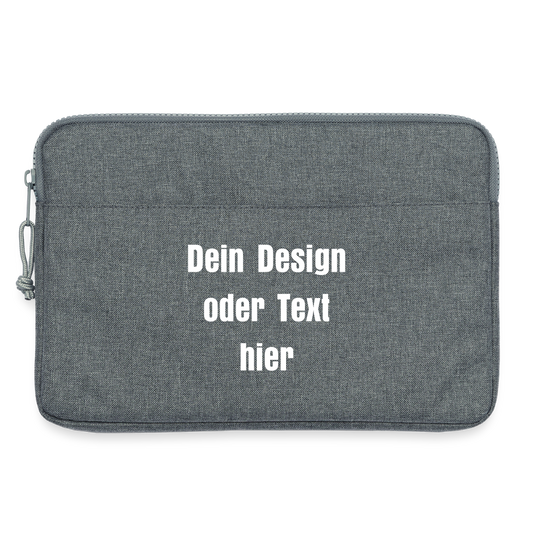 Laptoptasche passend für bis zu 13 Zoll Laptopgröße - personalisierbar - Grau meliert