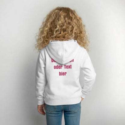 Kinder Hoodie - personalisierbare Vorder- und Rückseite - Weiß