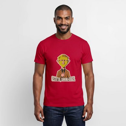 "Gestatten, Dunning-Kruger. Neue-Sachlichkeit-Motiv" Motiv-T-Shirt für Männer, Farbe Rot