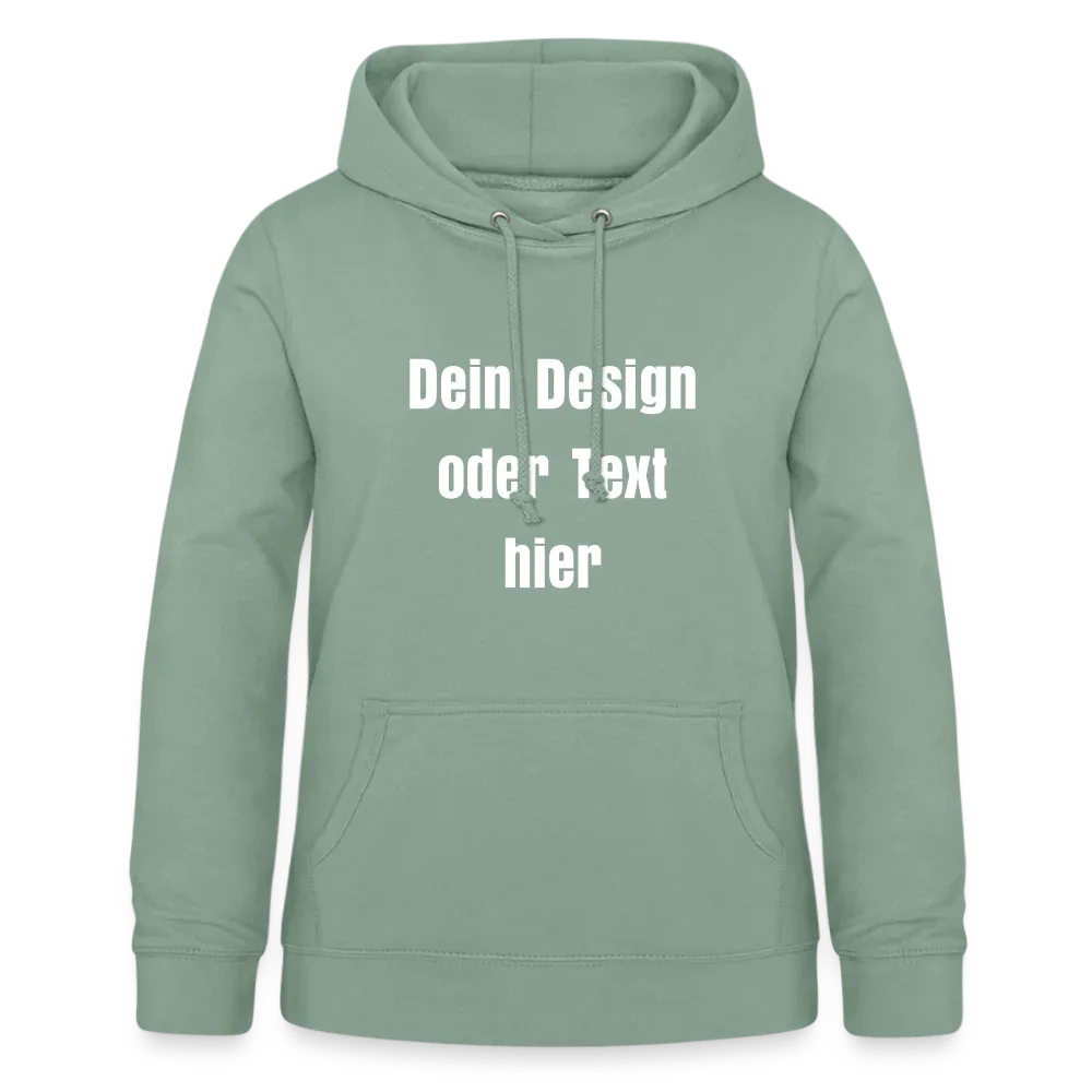 Frauen Hoodie - personalisierbare Vorder- und Rückseite - Graugrün
