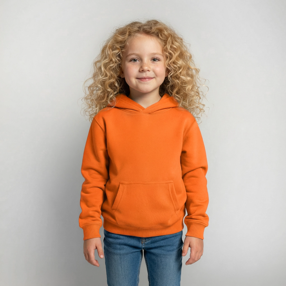 Kinder Hoodie - personalisierbare Vorder- und Rückseite - Orange