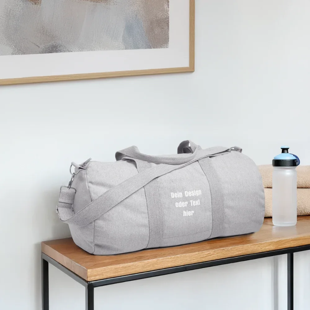 Stanley/Stella recycelte Canvas Duffle Bag - personalisierbar - Grau meliert